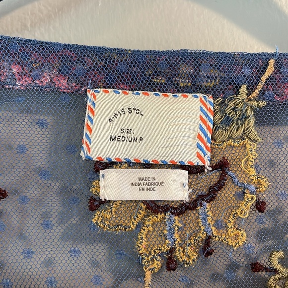 Postmark Anthropologie Floral Ciutadella Swing Silhouette Pullover Top Size MP - Picture 4 of 11